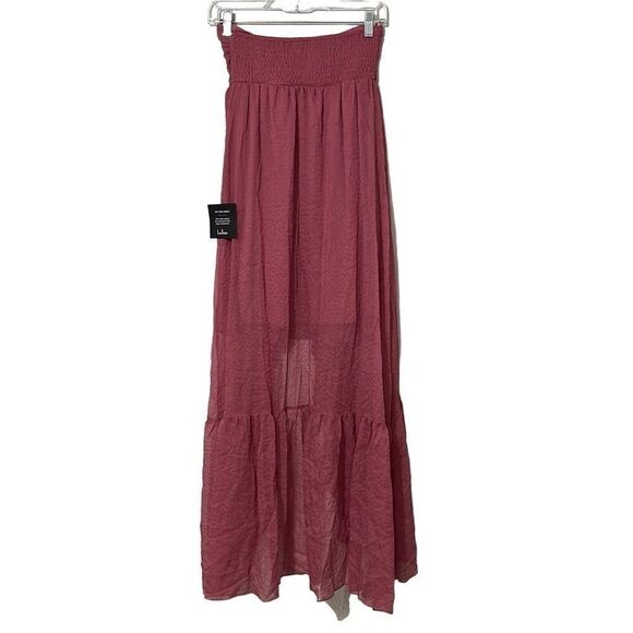 NWT Lulus Airy Aura Rusty Rose Strapless Ruffled High-Low Dress Size XS - Picture 5 of 13